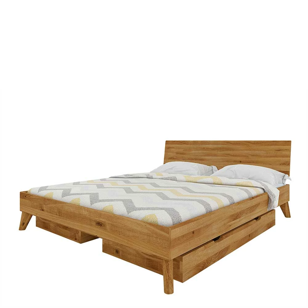 Wildeiche Massivholz Bett mit 2 Schubkästen - Eavy Wildeiche Massivholz Bett Mit 2 Schubkästen - Eavy -Valganios Sales wildeiche massivholz bett mit 2 schubkaesten in 4 groessen als doppelbett eavy f