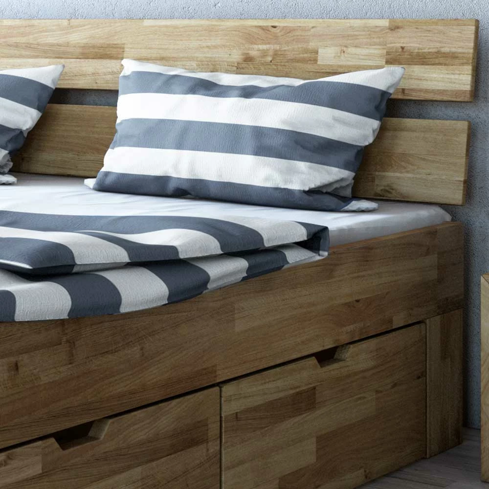 Wildeiche Schubkastenbett in modernem Design - Henrietta Wildeiche Schubkastenbett In Modernem Design - Henrietta -Valganios Sales wildeiche schubkastenbett in modernem design 140x200cm oder 180x200cm henrietta 03