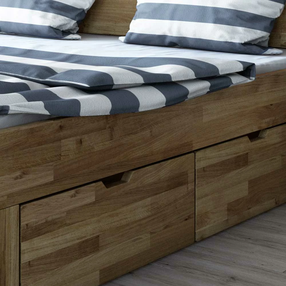 Wildeiche Schubkastenbett in modernem Design - Henrietta Wildeiche Schubkastenbett In Modernem Design - Henrietta -Valganios Sales wildeiche schubkastenbett in modernem design 140x200cm oder 180x200cm henrietta 04