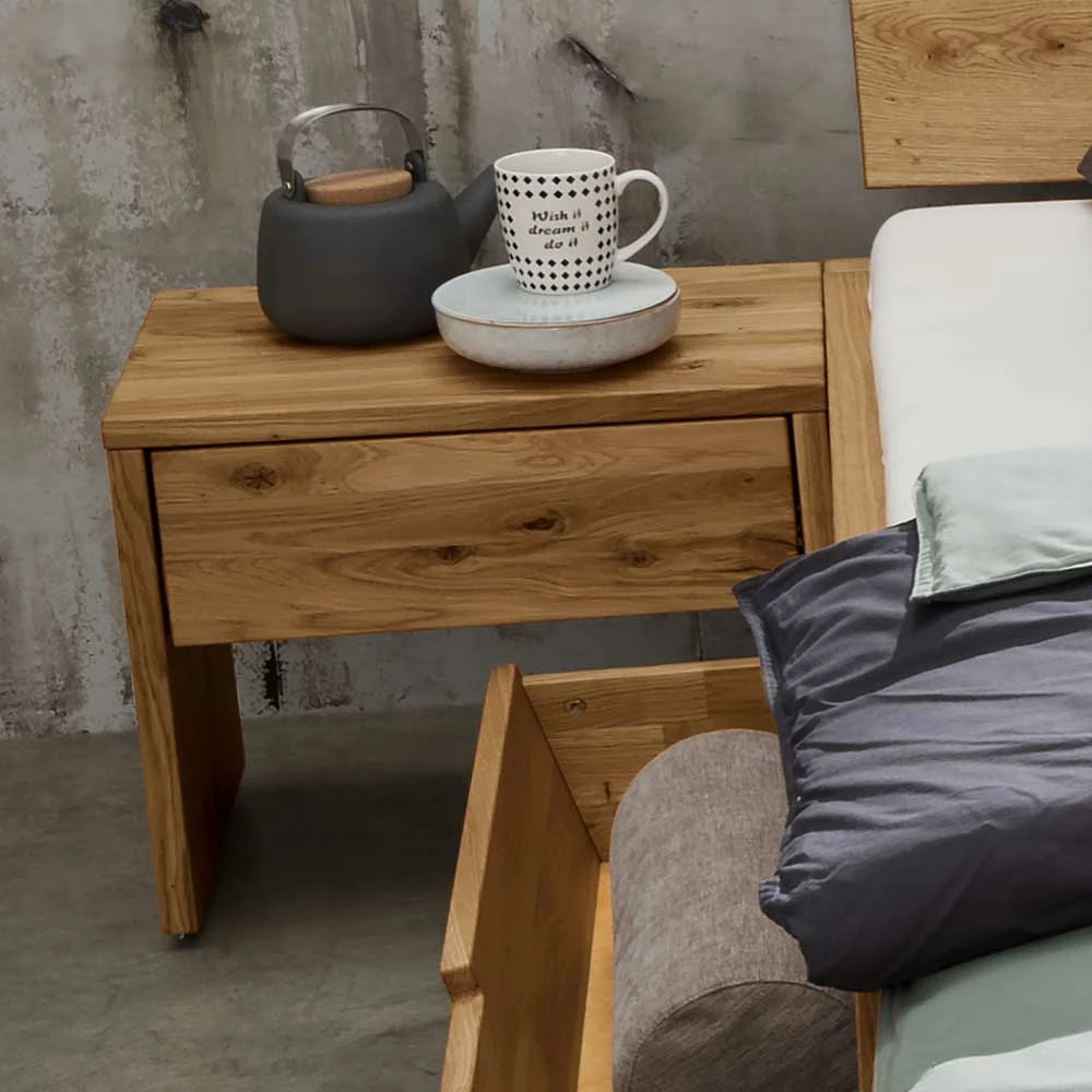 Wildeiche Schubkastenbett & Nachtkommoden - Aryvano (dreiteilig) Wildeiche Schubkastenbett & Nachtkommoden - Aryvano (dreiteilig) -Valganios Sales wildeiche schubkastenbett nachtkommoden in modernem design aryvano 05